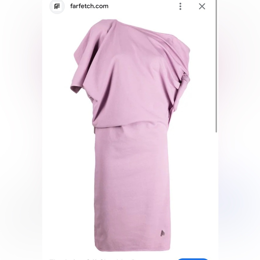 The Attico Asymmetric Draped Cotton-Jersey Mini Dress - Picture 3 of 13